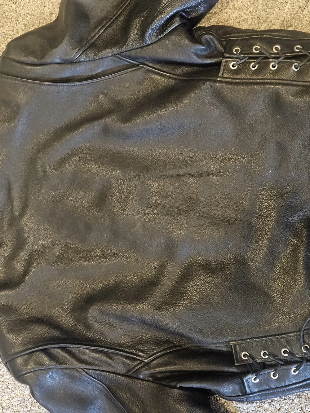 WILSON XXL Open Road Black Leather Belted Motorcycle Jacket Insulated Vintage